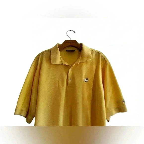 Master's Collection 100% Pima Cotton Yellow Augusta National Golf Polo L - Picture 5 of 10